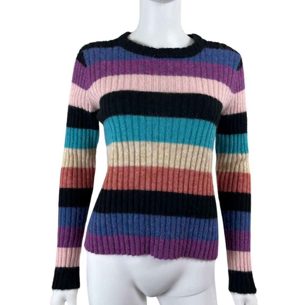 Rails Women Size S Kylie Stripe Rainbow Alpaca Wool Pullover Crew NEW Sweater